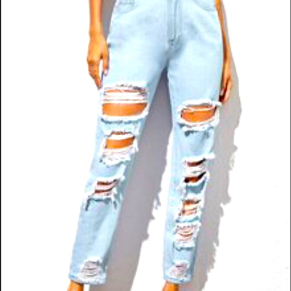 Ripped mom jeans